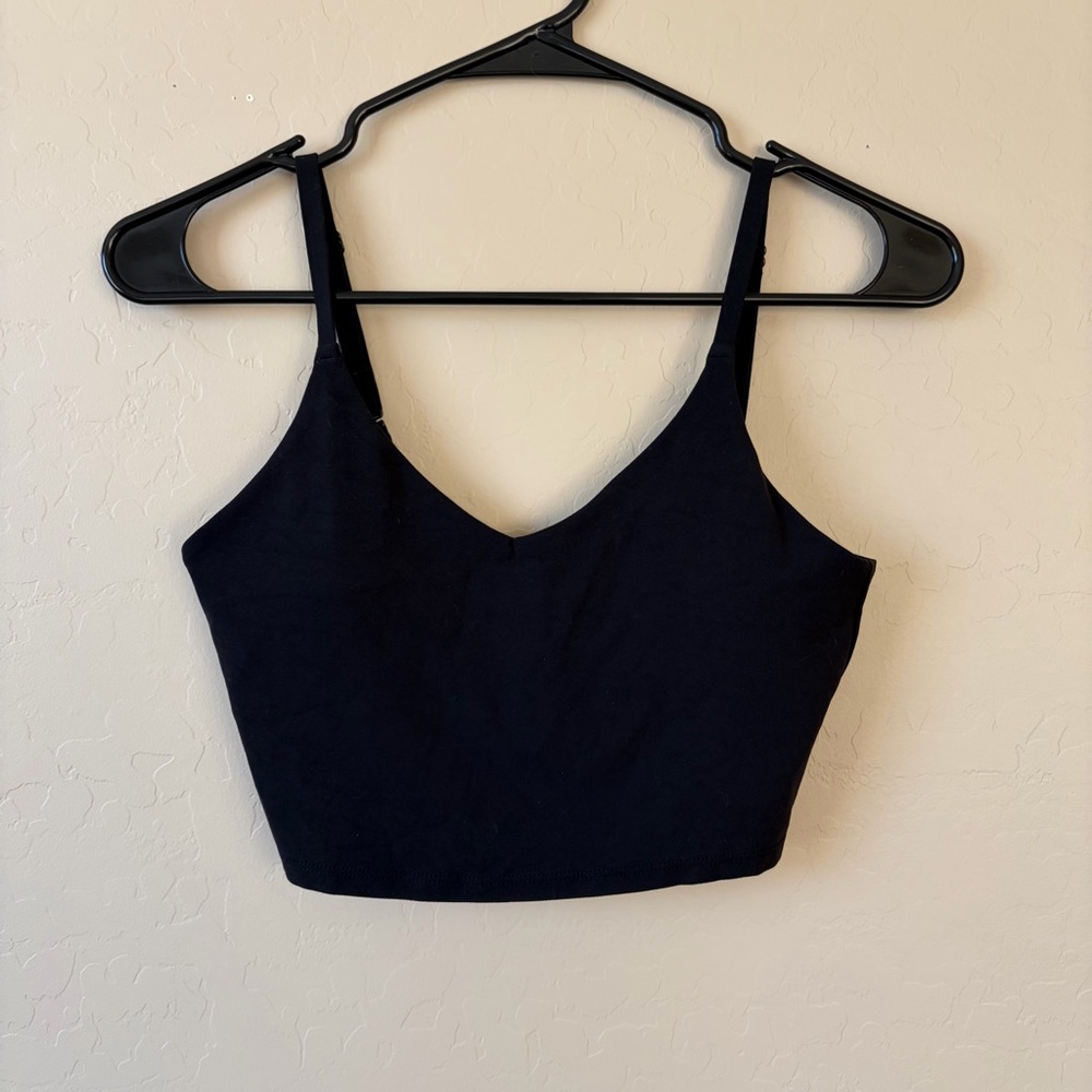 Athleta Black V-Neck Crop Tank Top